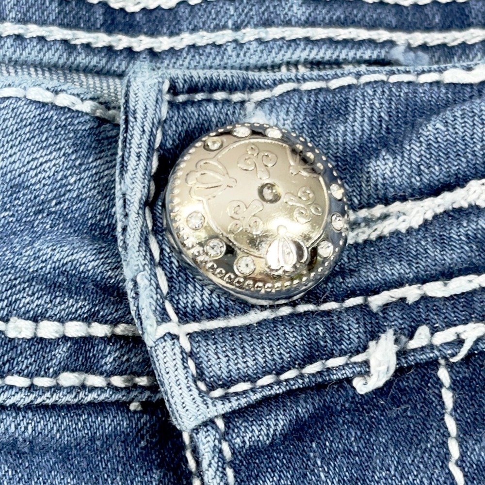 Sexy Couture Womens Jeans Size 17 Y2K McBling Western Rhinestone Country Stretch - Picture 6 of 15